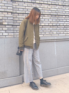 「アイテム（MA-1）」を使った、mochiさん（レディース・162cm・20代）の春コーディネート