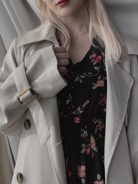 「coca（coca）（コカ）のアイテム（トレンチコート）」を使った、rubyさん（レディース・154cm）の春コーディネート