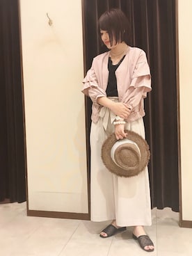 「袖フリル」｜「アイテム（ジャケット/アウター）」を使った、アコ@骨格ストレートさん（レディース・163cm）の春コーディネート