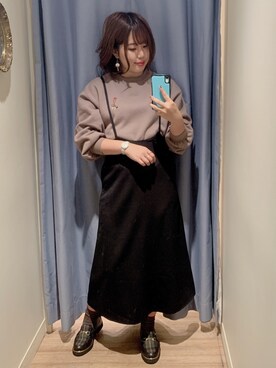 「スエット」｜「アイテム（ワンピース/ドレス）」を使った、アコ@骨格ストレートさん（レディース・164cm）の冬コーディネート