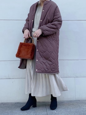 「ラメスカート」｜「アイテム（その他アウター）」を使った、アコ@骨格ストレートさん（レディース・164cm）の秋コーディネート