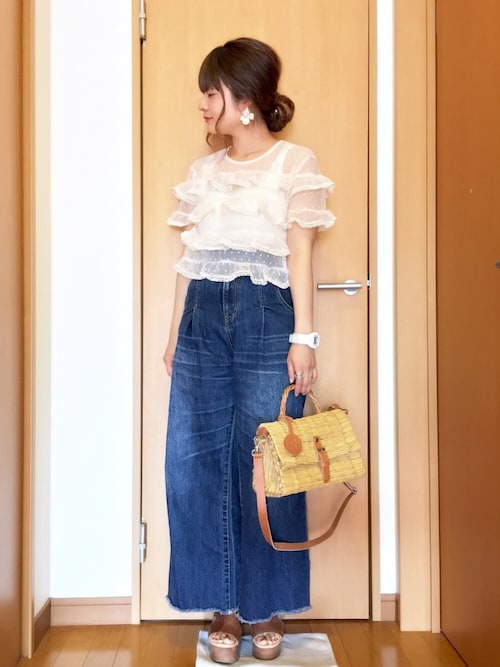 新品 kloset TWICE サナ 着用 フラワー チュール フリル トップス