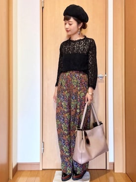 「アイテム（チューブトップ）」を使った、chimochiiさん（レディース・152cm・20代）の秋コーディネート
