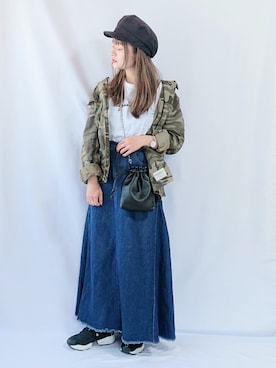 「URBAN RESEARCH（アーバンリサーチ）のアイテム（ミリタリージャケット）」を使った、chimochiiさん（レディース・152cm）の春コーディネート