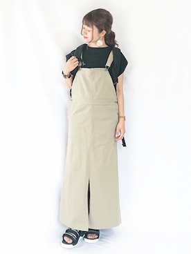 「152cm」｜「アイテム（オールインワン・サロペット）」を使った、chimochiiさん（レディース・152cm）の夏コーディネート