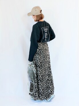 「バックロゴ」｜「アイテム（キャップ）」を使った、chimochiiさん（レディース・152cm）の秋コーディネート