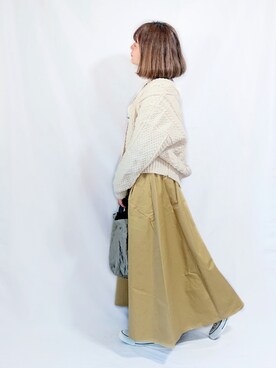 「Mayree（メイリー）のアイテム（スカート）」を使った、chimochiiさん（レディース・152cm）の秋コーディネート