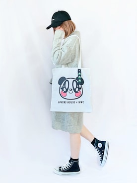 「WC（ダブル シー）のアイテム（トートバッグ）」を使った、chimochiiさん（レディース・152cm）の秋コーディネート