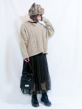 「polcadot」｜「アイテム（キャップ）」を使った、chimochiiさん（レディース・152cm）の秋コーディネート