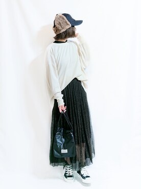 「polcadot」｜「アイテム（キャップ）」を使った、chimochiiさん（レディース・152cm）の秋コーディネート