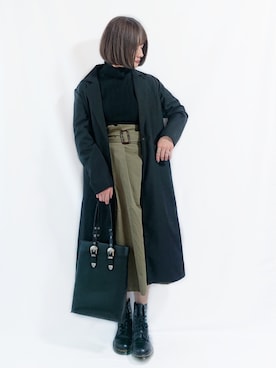 「トレンチスカート」｜「アイテム（アクセサリー）」を使った、chimochiiさん（レディース・152cm）の秋コーディネート