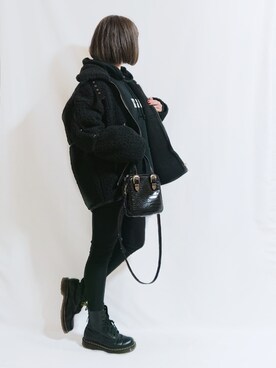 「ロゴパーカー」｜「アイテム（その他アウター）」を使った、chimochiiさん（レディース・152cm）の冬コーディネート