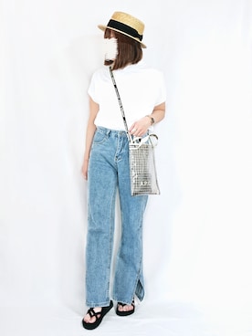 「Daniel Wellington（ダニエルウェリントン）の販売終了クラシックペティット アッシュフィールド32mm（アナログ腕時計）」を使った、chimochiiさん（レディース・152cm）の春コーディネート