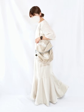 「Casselini（キャセリーニ）のアイテム（ピアス（両耳用））」を使った、chimochiiさん（レディース・152cm）の春コーディネート