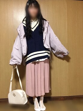 「apres jour（アプレジュール）のアイテム（マウンテンパーカー）」を使った、美緒@さん（レディース・158cm）の冬コーディネート