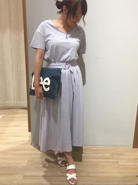 「earth music&ecology（アースミュージックアンドエコロジー）のアイテム（クラッチバッグ）」を使った、kana❤︎❤︎❤︎さん（レディース・155cm）の夏コーディネート