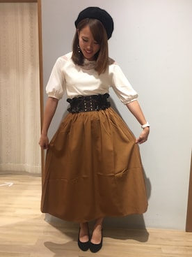 「earth music&ecology（アースミュージックアンドエコロジー）のアイテム（ベルト）」を使った、kana❤︎❤︎❤︎さん（レディース・155cm）の夏コーディネート