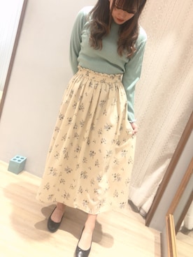 「earth music&ecology（アースミュージックアンドエコロジー）のアイテム（バレエシューズ、ブラック系）」を使った、kana❤︎❤︎❤︎さん（レディース・156cm）の冬コーディネート