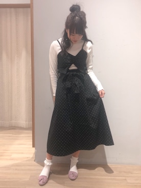 「パンプス×靴下」｜kana❤︎❤︎❤︎さん（レディース・156cm）の冬コーディネート