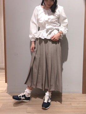 広瀬すずさんCM着用】SET2点 BIGプルオーバー+プリーツスカートを使っ