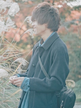 「アイテム（ステンカラーコート）」を使った、shimaさん（メンズ・175cm・20代）の冬コーディネート