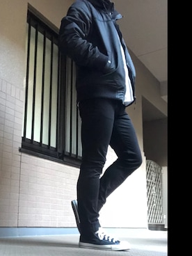 「CONVERSE（コンバース）のconverse コンバース ALL STAR HI オールスター ハイ 3206 BLACK(US)（スニーカー）」を使った、リッキーさん（メンズ・175cm・10代）の秋コーディネート