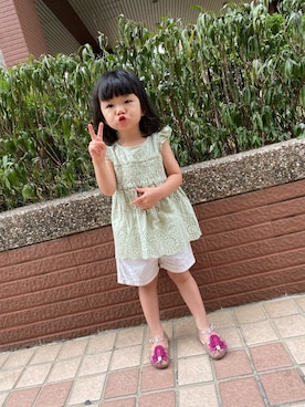 「petit main（プティマイン）のアイテム（チュニック）」を使った、ameeechiuさん（レディース・158cm）の春コーディネート