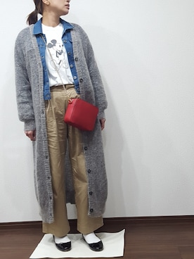 「SMELLY（スメリー）のアイテム（ピアス（両耳用））」を使った、midoさん（レディース・164cm）の冬コーディネート