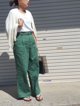 「サマーニット」｜「アイテム（ビーチサンダル）」を使った、midoさん（レディース・164cm）の夏コーディネート