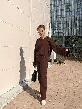 「ブラウンコーデ」｜「アイテム（ブーティ）」を使った、mikuさん（レディース・158cm）の冬コーディネート
