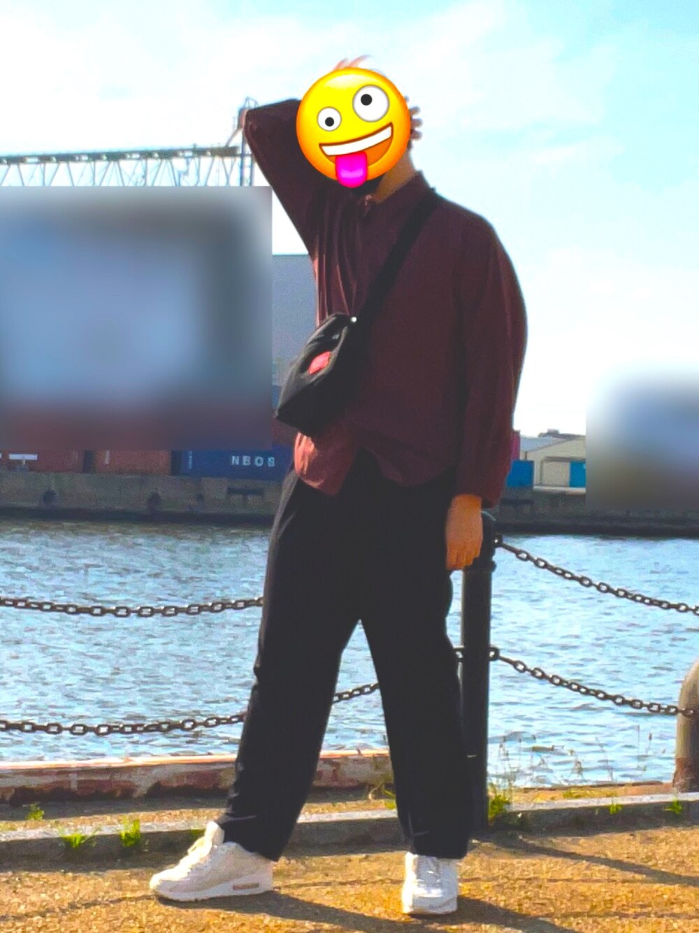 「今日のコーデ、外歩き、トロミシャツ、便利パンツ、フォローお願いします」｜「GUのアイテム（パンツ、ブラック系）」を使った、  Yuiki(相互⇄)さん（メンズ・182cm）の春コーディネートの1枚目の写真