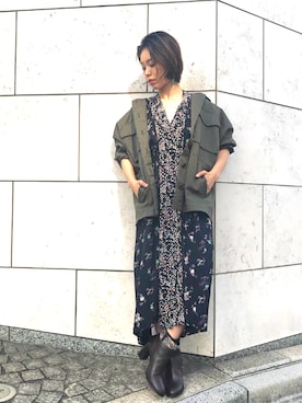 「NINE（ナイン）のアイテム（その他アウター）」を使った、NINE    STAFFさん（レディース・160cm）の秋コーディネート