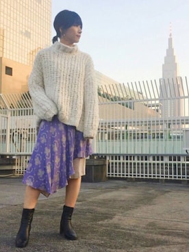 「NINE（ナイン）のアイテム」を使った、NINE    STAFFさん（レディース・160cm）の冬コーディネート