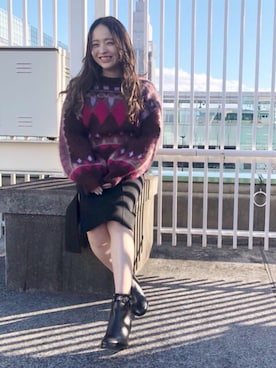 「NINE（ナイン）のアイテム」を使った、NINE    STAFFさん（レディース・160cm）の冬コーディネート