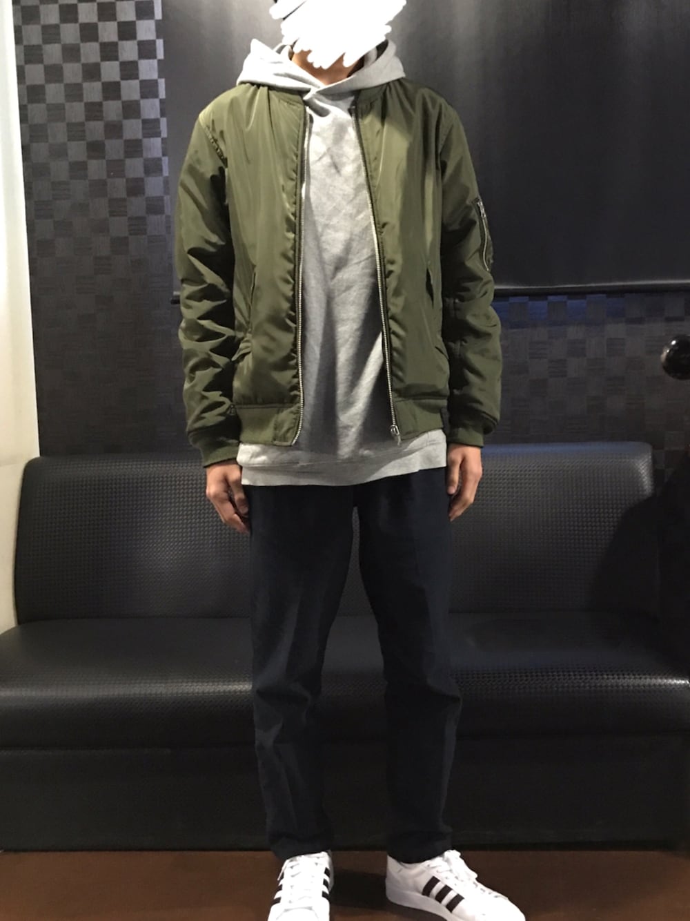 「URBAN RESEARCH Sonny LabelのSonny Label 中綿リバーシブルMA-1（ブルゾン、その他）」を使った、natsuki（夏輝）さん（メンズ・167cm）の冬コーディネートの1枚目の写真