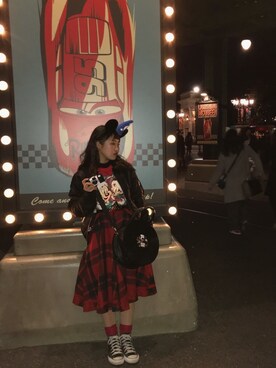 「赤コーデ」｜「アイテム（ブルゾン）」を使った、🍥ゆめぴりか🍥さん（レディース・152cm）の春コーディネート