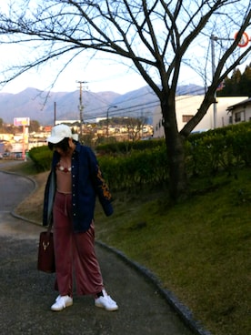 「SNIDEL（スナイデル）のアイテム（バックパック/リュック）」を使った、🌺はまゆう。さん（レディース・160cm）の冬コーディネート