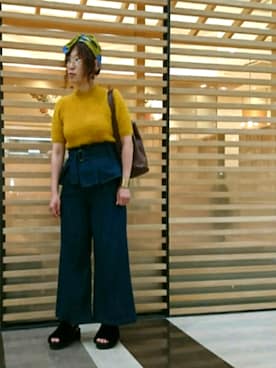 「SNIDEL（スナイデル）のアイテム（バックパック/リュック）」を使った、🌺はまゆう。さん（レディース・160cm）の秋コーディネート