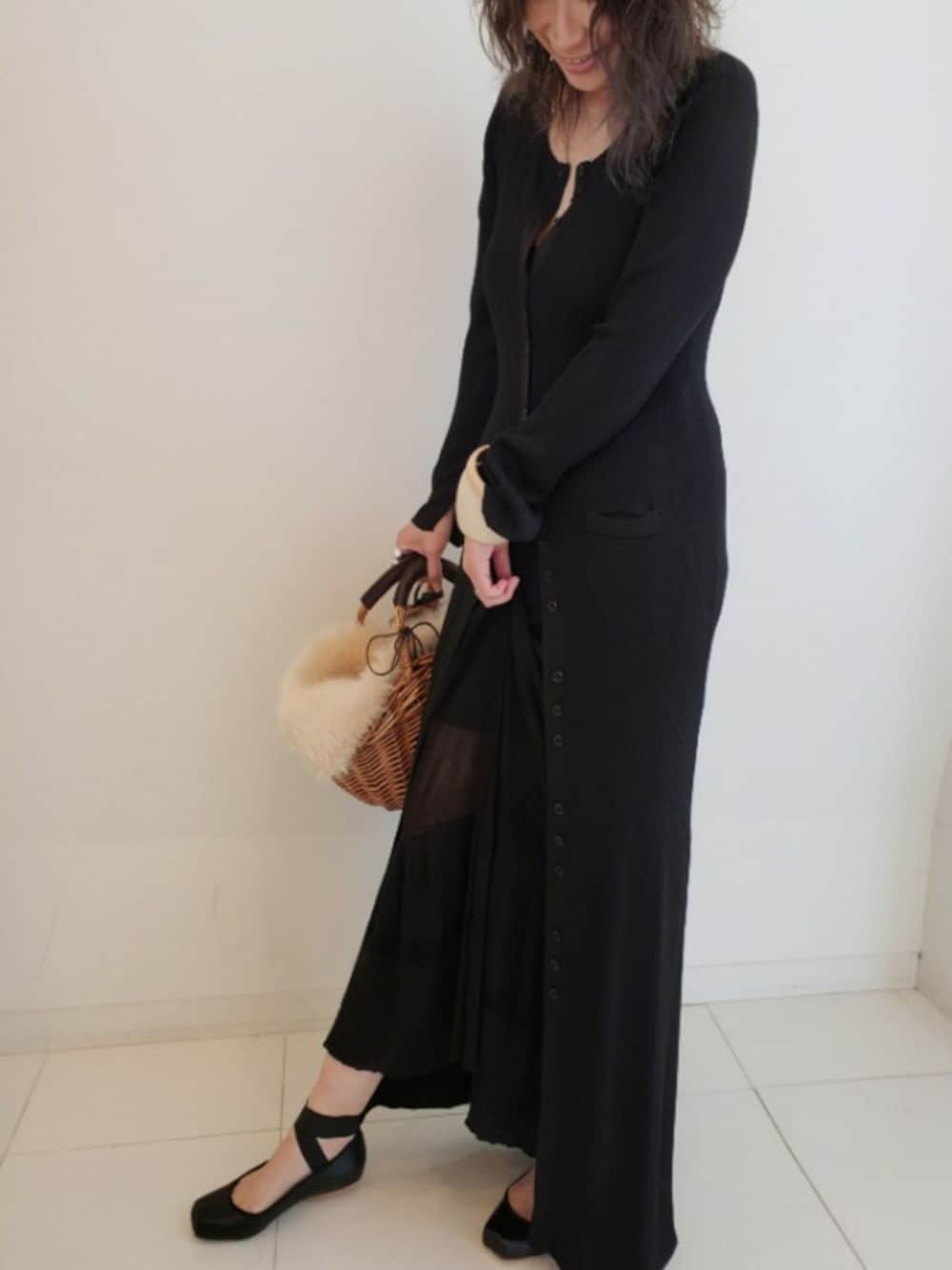 ETRE TOKYO（エトレトウキョウ）の「スリットロングカーディガン  