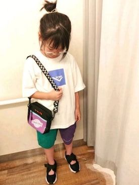 「Right-on（ライトオン）のアイテム（バッグ）」を使った、こよいのコーディネートさん（キッズ・128cm）の夏コーディネート