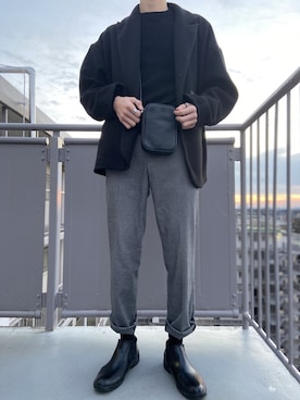 「BACK NUMBER（バックナンバー）のアイテム（ニット/セーター）」を使った、yusukeさん（メンズ・182cm）の冬コーディネート