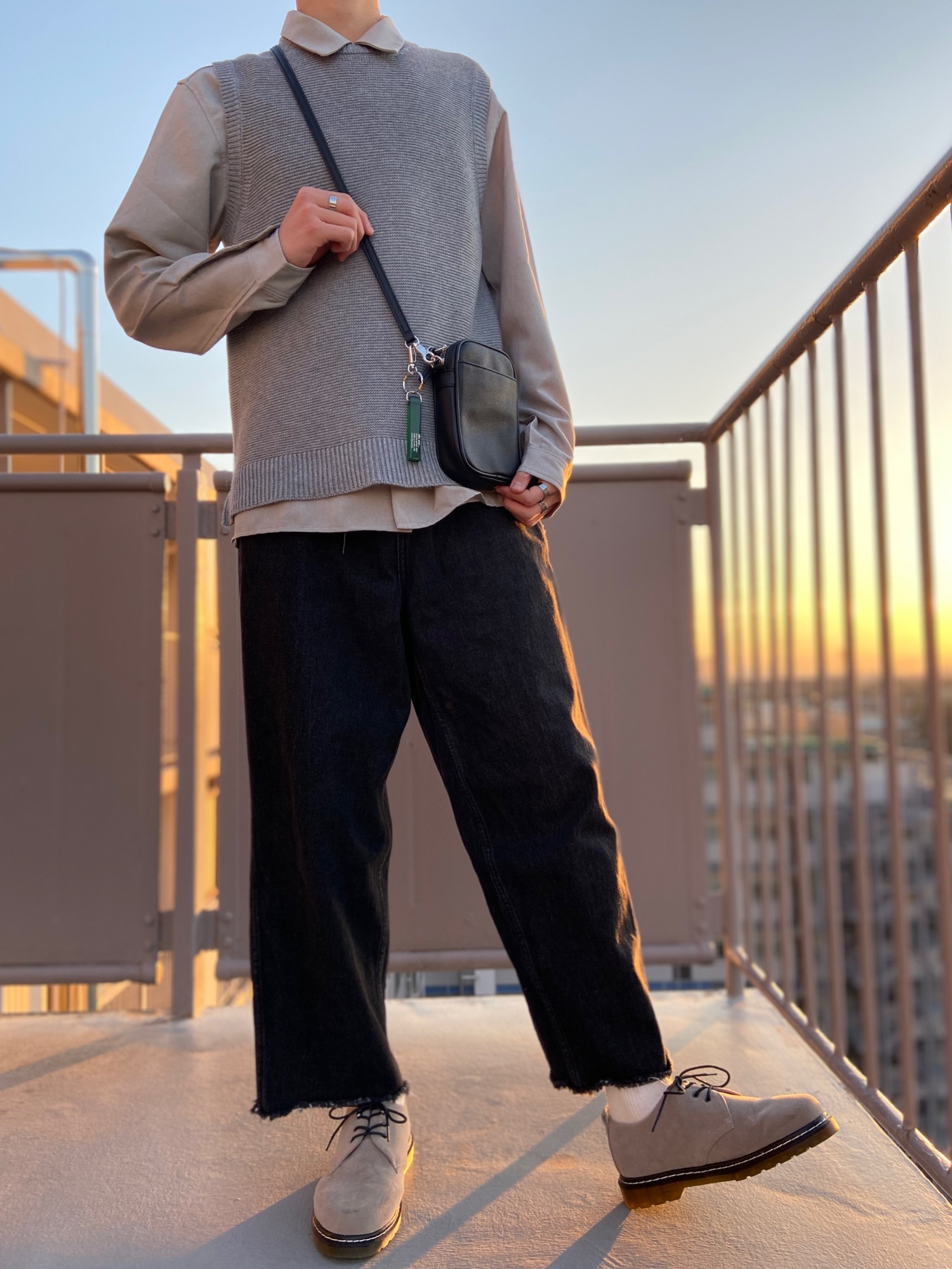 「BACK NUMBER（バックナンバー）のアイテム（ベスト）」を使った、yusukeさん（メンズ・182cm）の冬コーディネート