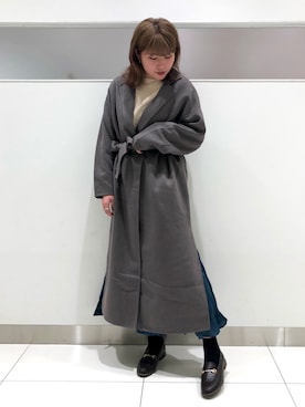 「ワッシャースカート」｜「アイテム（その他アウター）」を使った、hikariさん（レディース・163cm）の秋コーディネート