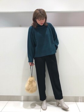 「ベルベットパンツ」｜hikariさん（レディース・163cm）の秋コーディネート