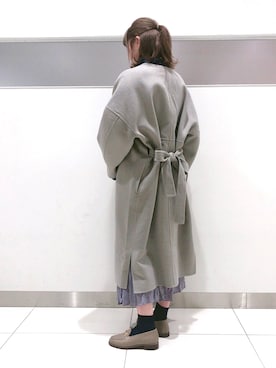 「ワッシャースカート」｜「アイテム（ジャケット/アウター）」を使った、hikariさん（レディース・163cm）の秋コーディネート