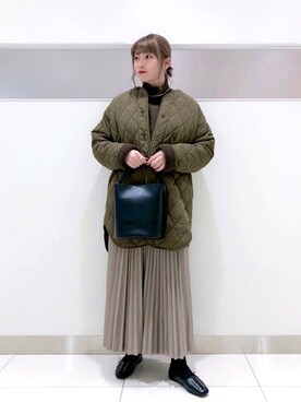 「レースアップシューズ」｜「アイテム（ノーカラージャケット）」を使った、hikariさん（レディース・163cm）の秋コーディネート