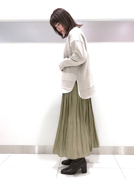 「オリーブ」｜「アイテム（その他シューズ）」を使った、hikariさん（レディース・163cm）の冬コーディネート
