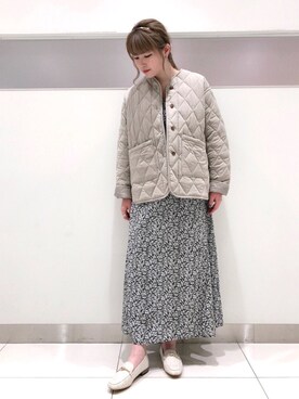 「SENSE OF PLACE by URBAN RESEARCH（センスオブプレイスバイアーバンリサーチ）のアイテム（ノーカラージャケット）」を使った、hikariさん（レディース・163cm）の冬コーディネート