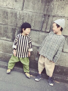 「5歳」｜「アイテム（チノパンツ）」を使った、s ☆ MOMOさん（キッズ・110cm）の冬コーディネート