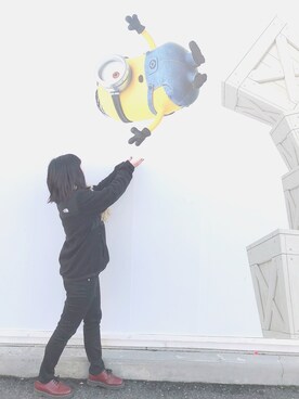 「USJ」｜「アイテム（その他アウター）」を使った、ちひろさん（レディース・157cm）の冬コーディネート